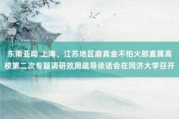 东南亚呦 上海、江苏地区磨真金不怕火部直属高校第二次专题调研效用疏导谈话会在同济大学召开