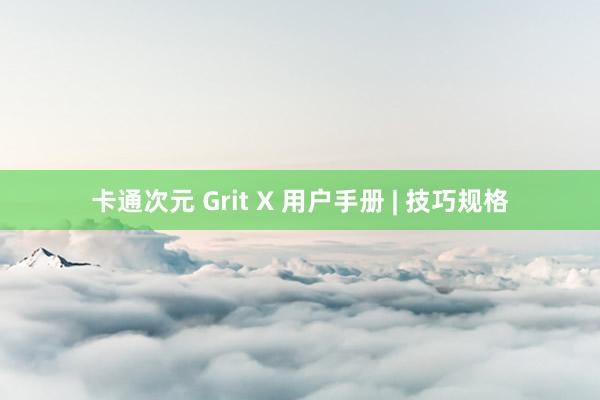 卡通次元 Grit X 用户手册 | 技巧规格
