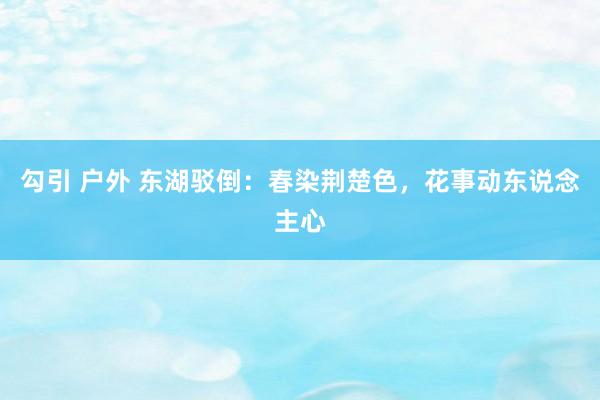 勾引 户外 东湖驳倒：春染荆楚色，花事动东说念主心