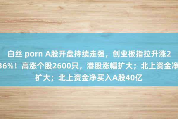 白丝 porn A股开盘持续走强，创业板指拉升涨2%，沪指涨0.36%！高涨个股2600只，港股涨幅扩大；北上资金净买入A股40亿