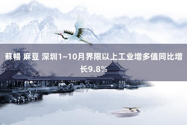 蘇暢 麻豆 深圳1~10月界限以上工业增多值同比增长9.8%